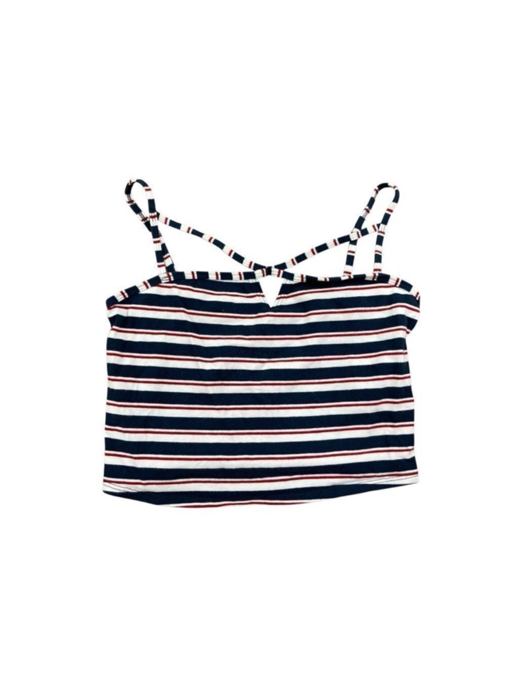 Hollister red, white, and blue striped crop tank top